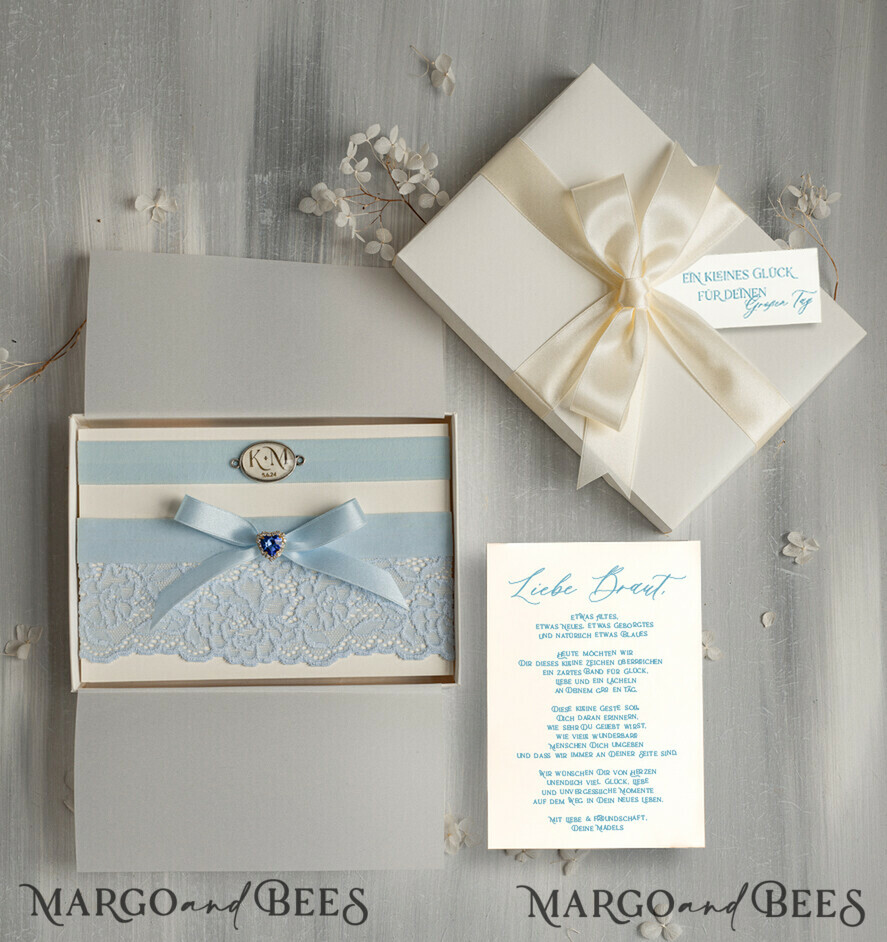 BRAUT Bolero, Kleider, Strumpfband Geschenkidee für die Braut Strumpfband Doppeltes Strumpfband-Set für die Braut – edel & romantisch in Geschenkbox mit Gedicht – perfektes Geschenk zur Hochzeit