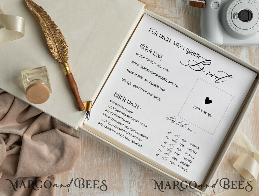 Hochzeitsfeier Einladungen JGA geschenk braut JGA Kartenbox aus Samt – personalisiert mit goldener Prägung, inkl. Gästekarten für die Braut