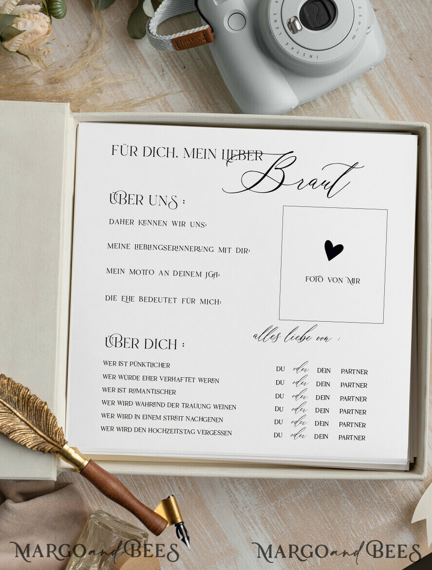 Hochzeitsfeier Einladungen JGA geschenk braut JGA Kartenbox aus Samt – personalisiert mit goldener Prägung, inkl. Gästekarten für die Braut
