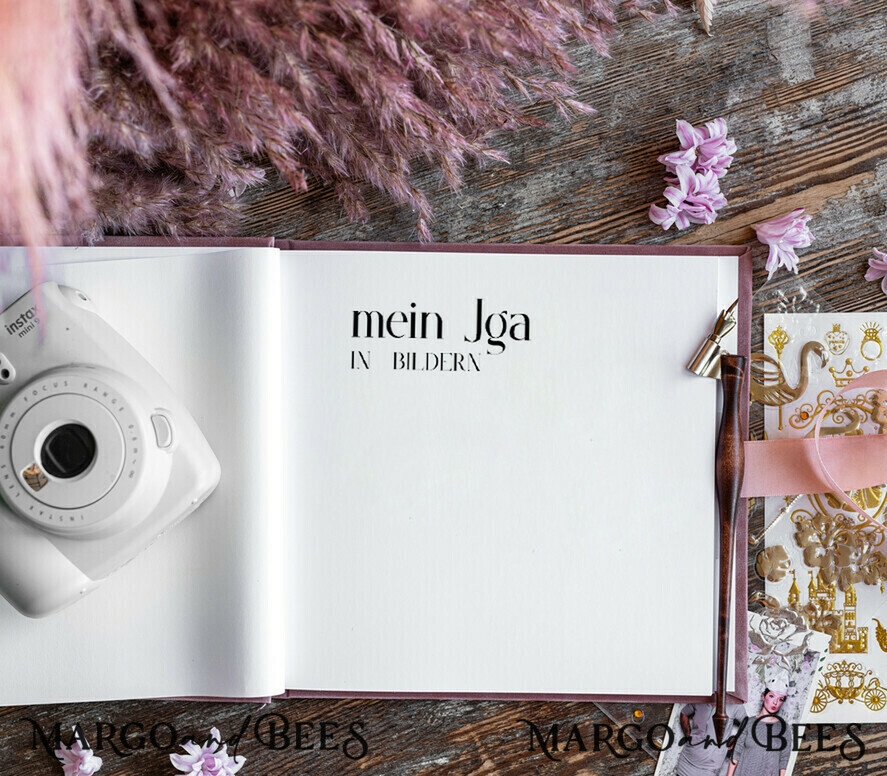 Hochzeitsfeier Einladungen JGA geschenk braut JGA Gästebuch für die Braut – Velour-Buch mit Schleife & Fragen an Freundinnen – personalisiert
