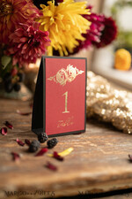 TISCHDEKORATIONSCHILDER   romantisch Elegante burgunderfarbene und schwarze Hochzeitstischnummern, handgefertigte goldene Hochzeitskarten, goldene florale Boho Tischdekoration, individuelle Glamour hochzeitstischschilder in maroon.4
