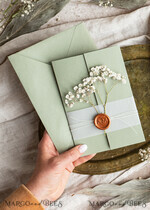 HOCHZEITS EINLADUNGEN rustikal / Landhausstil / Shabby Chic Terracotta Salbeigrünes Hochzeitseinladungset, Natürliche Schleierkraut Blumen Hochzeitseinladung Suite Minimalistische Moderne Boho Gartenhochzeit Einladungen15