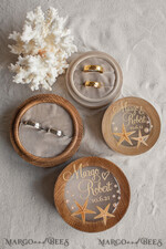 RINGTRÄGERBOXEN & KISSEN Epoxidharz Trauringe Box Hochzeitsstrand-Ringbox, gravierte Hochzeitsringbox • personalisierte rustikale Ringbox • echte Seestern Luxus-Ringbox18
