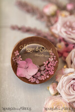 RINGTRÄGERBOXEN & KISSEN Epoxidharz Trauringe Box Personalisierte Hochzeitsbox für ihn und sie, gravierte Hochzeitsringbox • personalisierte rustikale Ringbox • echte Blumen in Epoxidharz Luxus-Ringbox23