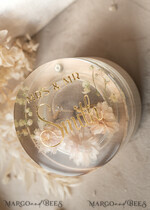 RINGTRÄGERBOXEN & KISSEN Epoxidharz Trauringe Box Epoxidharz- und Holzhochzeitsringbox für die Zeremonie, Boho Epoxidhochzeitsringboxen für ihn und sie, transparente Epoxid-Doppelringbox für die Hochzeit, Holzharzblumen Heiratsantragsringbox.20