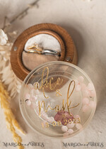 RINGTRÄGERBOXEN & KISSEN Epoxidharz Trauringe Box Epoxidharz- und Holz-Eheringbox für die Zeremonie, Boho Epoxid-Eheringboxen für ihn und sie, transparente Epoxid-Doppelringbox für die Hochzeit, Holzharzblumen-Verlobungsringbox.20