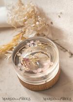 RINGTRÄGERBOXEN & KISSEN Epoxidharz Trauringe Box Epoxidharz- und Holz-Eheringbox für die Zeremonie, Boho Epoxid-Eheringboxen für ihn und sie, transparente Epoxid-Doppelringbox für die Hochzeit, Holzharzblumen-Verlobungsringbox.20
