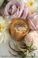 RINGTRÄGERBOXEN & KISSEN Epoxidharz Trauringe Box Personalisierte Hochzeitsringbox für 2 oder 3 Ringe, gravierte Hochzeitsringbox • personalisierte rustikale Ringbox • echte Blumen in Epoxidharz Luxus-Ringbox16