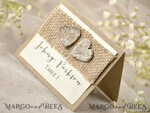 PLATZKARTEN / TISCHKARTEN  
 Rustikale Eco-Hochzeitsplatzkarten Rustikale Elfenbein-Hochzeitsplatzkarten, natürliche Jute und Holzherz, eleganter schwarzer Druck, zarte Hochzeitsstationery, maßgeschneiderte Hochzeits-Eskortkarten, editierbarer Text4