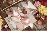 HOCHZEITS EINLADUNGEN blumig / Boho / Aquarell Hochzeitseinladungset elegant mit kalligraphischem Druck floralen pastellpfirsich37