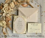 HOCHZEITS EINLADUNGEN vintage Spitze / rustikale Spitze Luxus-Hochzeitseinladungen in einer warmen Beige- und Nude-Farbpalette.14