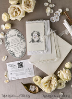 HOCHZEITS EINLADUNGEN vintage Spitze / rustikale Spitze Personalisierte Goldene Hochzeitseinladungen Vintage Spitze Einladungen Elfenbein39