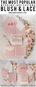 HOCHZEITS EINLADUNGEN vintage Spitze / rustikale Spitze Personalisierte Hochzeitskarten Vintage Spitze Einladungen Blush Pink und Elfenbein17