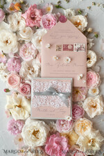 HOCHZEITS EINLADUNGEN vintage Spitze / rustikale Spitze Romantische Hochzeitseinladungen Vintage Spitze Personalisierte Einladung Hellgrau und Blush Pink39