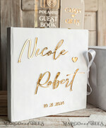 FOTOALBUM/ FOTOBOX Polaroid-Fotoalbum mit Schreibfläche Samt Polaroid-Fotoalbum mit Schreibfläche, Hochzeitsalbum Samt mit Spiegel-Goldschriftzug, personalisiertes Foto-Gästebuch, Instax-Hochzeitsbuch, Fotoautomaten-Album9