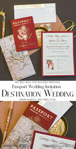 HOCHZEITS EINLADUNGEN Pass zur Liebe / Strandhochzeits-Einladungen Maroon Gold Reisepass Hochzeits Einladung, Karten für Hochzeiten mit Karte, Boarding Pass, Burgunder Reisepass Hochzeits Einladungen im Ausland, Einladungen für Zielhochzeiten, Reisekarten Hochzeitsstationery11