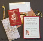 HOCHZEITS EINLADUNGEN Pass zur Liebe / Strandhochzeits-Einladungen Maroon Gold Reisepass Hochzeits Einladung, Karten für Hochzeiten mit Karte, Boarding Pass, Burgunder Reisepass Hochzeits Einladungen im Ausland, Einladungen für Zielhochzeiten, Reisekarten Hochzeitsstationery11