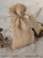 HOCHZEITSGESCHENKE Rustikale Jutesäckchen als Geschenke Gastgeschenke, rustikale Jute-Geschenktasche und Etikett4