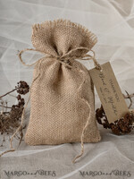 HOCHZEITSGESCHENKE Rustikale Jutesäckchen als Geschenke Gastgeschenke, rustikale Jute-Geschenktasche und Etikett4