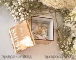 RINGTRÄGERBOXEN & KISSEN Klarer Gold-Acrylringbox Ringbox für die Hochzeitszeremonie 3 Ringe, Spiegel-Acryl Goldene Hochzeitsringbox für die Zeremonie, Boho Glam Hochzeitsringboxen, Luxuriöse Acryl Goldringbox doppelt, individuelle Farben.15