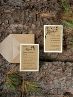 HOCHZEITS EINLADUNGEN Wald / Berge / Waldlandschaft Thema rustikale Holzbriefpapier6