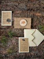 HOCHZEITS EINLADUNGEN Wald / Berge / Waldlandschaft Thema rustikale Holzbriefpapier6