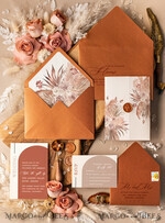 HOCHZEITS EINLADUNGEN Elegante Einladungen Klassische Karten Terracotta Acryl Hochzeitskarten, elegante Herbsthochzeitseinladung Suite • Luxus Kupfer Hochzeits Einladung Suite • Terracotta Hochzeitsstationery3