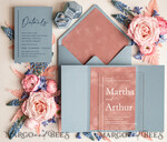 HOCHZEITS EINLADUNGEN Elegante Einladungen Klassische Karten Samtblushrosa moderne Hochzeitskarten, akkurate, staubige blaue rosa Hochzeitskarten, akkurate Hochzeitskarten, luxuriöse samtblushrosa Hochzeits-Einladungen6