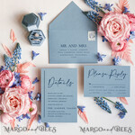 HOCHZEITS EINLADUNGEN Elegante Einladungen Klassische Karten Samtblushrosa moderne Hochzeitskarten, akkurate, staubige blaue rosa Hochzeitskarten, akkurate Hochzeitskarten, luxuriöse samtblushrosa Hochzeits-Einladungen6