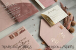 HOCHZEITS EINLADUNGEN Elegante Einladungen Klassische Karten Arch Plexiglas Hochzeitsinvitationsset, Blush Pink Goldene Hochzeitskarten mit RSVP Samtummantelung, Acryl Moderne Hochzeitskarten18
