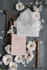 HOCHZEITS EINLADUNGEN Elegante Einladungen Klassische Karten Luxuriöse gefrorene Acryl-Plexi-Hochzeitskarten mit gravierten Initialen, romantische blush-pinke Hochzeitseinladungen, minimalistische Hochzeitseinladungssuite, elegante Vellum-Hochzeitskarten.7