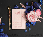 HOCHZEITS EINLADUNGEN Elegante Einladungen Klassische Karten Samt Moderne Hochzeitskarten Acryl, elegante Acryl Hochzeitskarten, romantische minimalistische Hochzeits Einladungen, luxuriöse marineblaue Hochzeitsstationery.9