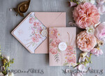 HOCHZEITS EINLADUNGEN Elegante Einladungen Klassische Karten Romantische florale Hochzeitsinvitationen, elegante blush-pinke Hochzeitskarten mit Transparentdeckel, glamouröse pinke Hochzeitsinvitationen, luxuriöse Hochzeitskarten.7