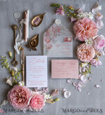 HOCHZEITS EINLADUNGEN Elegante Einladungen Klassische Karten Romantische florale Hochzeitsinvitationen, elegante blush-pinke Hochzeitskarten mit Transparentdeckel, glamouröse pinke Hochzeitsinvitationen, luxuriöse Hochzeitskarten.7