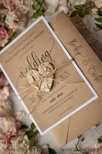 HOCHZEITS EINLADUNGEN Elegante Einladungen Klassische Karten Vintage Holzhochzeitskarten, elegante Birkenherz-Hochzeitskarten, maßgeschneiderte Eco-Papier-Hochzeitskarten, erschwingliche und handgefertigte Hochzeitsstationery.21