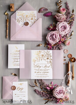 HOCHZEITS EINLADUNGEN Gold / Roségold / Silber / Glitzer Maßgeschneiderte minimalistische Hochzeitseinladungsreihe, romantische Blush-Pink-Hochzeitskarten, glamouröse Goldfolien-Hochzeitseinladungen, luxuriöse Hochzeitsstationery.8