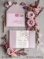 HOCHZEITS EINLADUNGEN Gold / Roségold / Silber / Glitzer Maßgeschneiderte minimalistische Hochzeitseinladungsreihe, romantische Blush-Pink-Hochzeitskarten, glamouröse Goldfolien-Hochzeitseinladungen, luxuriöse Hochzeitsstationery.8