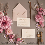 HOCHZEITS EINLADUNGEN Gold / Roségold / Silber / Glitzer Goldschimmer Hochzeiteinladungen, Blush Pink Glitter Hochzeitskarten, Glamour Goldene Hochzeitsinvitation Suite, Romantische erschwingliche Hochzeitsstationery9