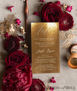 HOCHZEITS EINLADUNGEN Gold / Roségold / Silber / Glitzer Burgunder Hochzeitseinladungen, Gold Acryl Glamour Hochzeitseinladungssuite, Kastanienbraun Goldener Glanz Hochzeitspapeterie, Gefrorenes Plexi Luxus Hochzeitseinladungen.9