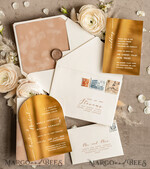 HOCHZEITS EINLADUNGEN Gold / Roségold / Silber / Glitzer Luxuriöse Arch Gold Acryl Hochzeitsinvitation Suite, Velvet Pocket beige Hochzeitskarten, Glamour Hochzeitskarten9