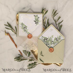 HOCHZEITS EINLADUNGEN Gold / Roségold / Silber / Glitzer Elegante Olivenhochzeitskarten, luxuriöse salbeigrüne Hochzeitseinladungen, glamouröse goldene Pocketfold-Hochzeitskarten, maßgeschneiderte Toskana-Hochzeitsinvitation-Suite.14