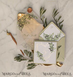 HOCHZEITS EINLADUNGEN Gold / Roségold / Silber / Glitzer Elegante Olivenhochzeitskarten, luxuriöse salbeigrüne Hochzeitseinladungen, glamouröse goldene Pocketfold-Hochzeitskarten, maßgeschneiderte Toskana-Hochzeitsinvitation-Suite.14