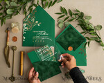 HOCHZEITS EINLADUNGEN Gold / Roségold / Silber / Glitzer Arch Gold Acryl Hochzeits Einladung Suite, Samtumschlag Grüne Hochzeitskarten, Glamour Hochzeits Einladungen, Grünpflanzen Hochzeits Set22