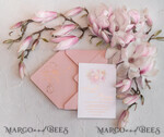 HOCHZEITS EINLADUNGEN Gold / Roségold / Silber / Glitzer Luxus Mangolia Hochzeitseinladungen, Glamour Goldener Glanz Hochzeitseinladungs-Set, Elegante Blush Pink Aquarell Hochzeitseinladungen, Elegante Frühlingshochzeitskarten6