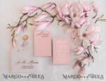 HOCHZEITS EINLADUNGEN Gold / Roségold / Silber / Glitzer Luxus Mangolia Hochzeitseinladungen, Glamour Goldener Glanz Hochzeitseinladungs-Set, Elegante Blush Pink Aquarell Hochzeitseinladungen, Elegante Frühlingshochzeitskarten6