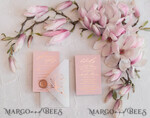 HOCHZEITS EINLADUNGEN Gold / Roségold / Silber / Glitzer Luxus Mangolia Hochzeitseinladungen, Glamour Goldener Glanz Hochzeitseinladungs-Set, Elegante Blush Pink Aquarell Hochzeitseinladungen, Elegante Frühlingshochzeitskarten6