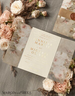 HOCHZEITS EINLADUNGEN Gold / Roségold / Silber / Glitzer Elegante gold-beige nude Hochzeitskarten Luxus goldene Hochzeitsinvitation Suite, Boho Chic goldene Hochzeitskarten Wachssiegel Luxus Set4