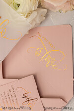 HOCHZEITS EINLADUNGEN Gold / Roségold / Silber / Glitzer Glamour Vellum Hochzeitskarten, Goldener Glanz Hochzeitskarten, Romantische Blush-Pink Hochzeitsstationery, Elegante Goldfolie Hochzeits-Einladungen29