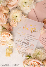 HOCHZEITS EINLADUNGEN Gold / Roségold / Silber / Glitzer Glamour Vellum Hochzeitskarten, Goldener Glanz Hochzeitskarten, Romantische Blush-Pink Hochzeitsstationery, Elegante Goldfolie Hochzeits-Einladungen29
