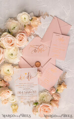 HOCHZEITS EINLADUNGEN Gold / Roségold / Silber / Glitzer Glamour Vellum Hochzeitskarten, Goldener Glanz Hochzeitskarten, Romantische Blush-Pink Hochzeitsstationery, Elegante Goldfolie Hochzeits-Einladungen29